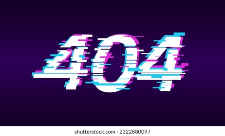 Glitch text effect. Screen glitch VHS effect. Data Access Error. Hacking cyber security. Vector illustration.