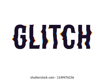 Glitch text effect. Type with chromatic aberration and distortion