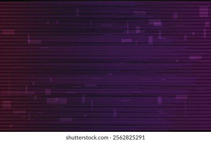 Glitch texture. Distorted horizontal lines. Retro background with random pixels. Video noise effect. Analog playback error. Damaged television concept. Vector illustration.