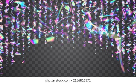 Glitch Texture. Festive Art. Violet Party Glare. Iridescent Tinsel. Neon Confetti. Shiny Design. Flying Foil. Blur Realistic Sunlight. Pink Glitch Texture