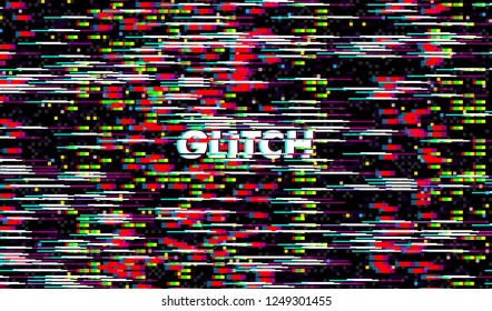 Glitch Texture pixel noise. Test TV Screen Digital VHS Background. Error Computer Video. Abstract black Damage. Magic poster for Game.