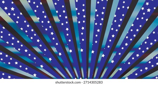 Glitzerstruktur. Raumdesign. Abstrakter Hintergrund. Rot gerippte Stoff mit glühenden goldenen Sternen Muster neon blau orange Verzerrung Linien Rauschen Effekt Overlay.
