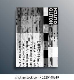 Glitch texture template for the banner, flyer, poster, cover brochure or other advertising products. Vector illustration.