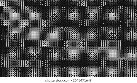 Scherm TV-pixellijnen knipperen. Willekeurige lijnen Glitch Overlay-structuur. Retro Vintage TV Signaal Fout Esthetiek. Halftoongradatie-effectpatroon lijn. Abstracte vectorillustratie.
