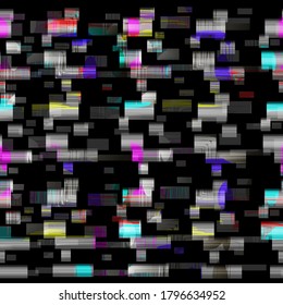Glitch tv seamless vector pattern effect noise distortion interference on the monitor, abstract error background