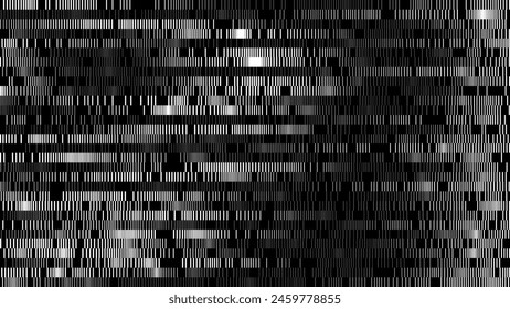 Pantalla Glitch TV Stripes. Textura superpuesta de líneas de ancho aleatorio. Estética de error de señal retro de Antiguas TV. Fondo de líneas Abstractas de retroonda de vaporwave. Ilustración vectorial.