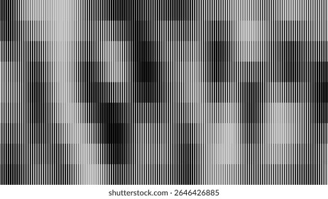 Glitch TV écran rayures. Texture de superposition de paillettes de lignes de largeur aléatoires. Esthétique d'erreur de signal TV Vintage rétro. Motif D'Effet De Graduation Demi-Teintes. Illustration vectorielle Lignes Abstrait.