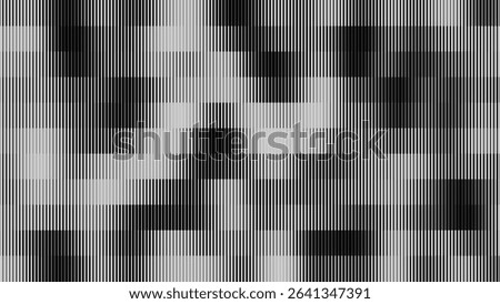 Glitch TV Stripes Screen. Random Width Lines Glitch Overlay Texture. Retro Vintage TV Signal Error Aesthetics. Line Halftone Gradation Effect Pattern. Abstract Lines Vector Illustration.