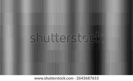 Glitch TV Stripes Screen. Random Width Lines Glitch Overlay Texture. Retro Vintage TV Signal Error Aesthetics. Line Halftone Gradation Effect Pattern. Abstract Lines Vector Illustration.