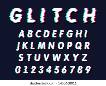 Glitch vector font. EPS 10