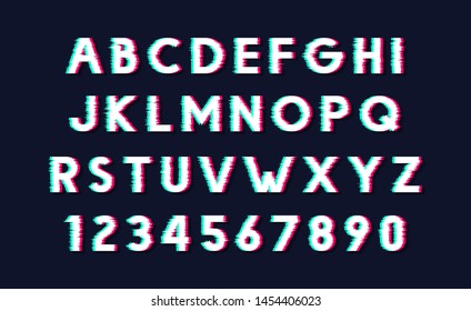 Glitch vector font. EPS 10