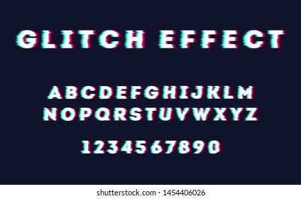 Glitch vector font. EPS 10