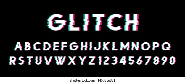 Glitch Vector Font. EPS 10