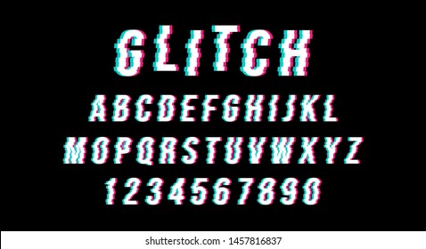 Glitch vector font. EPS 10