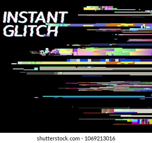 Glitch / VHS effect background. instant glitch abstract vector elements