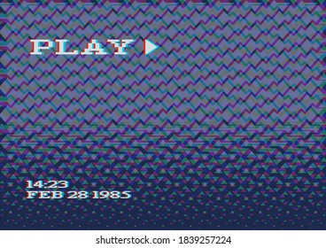 Efecto Glitch VHS. Plantilla de pantalla de cámara antigua. Sin Señal. Vector EPS10