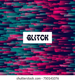 Glitched abstract seamless pattern with distortion effect. Digital decay, signal error, television fail. Colorful pixel mosaic background for print poster, brochure cover, website and other projects