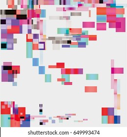 Glitched background. Abstract illustration random pixel mosaic. Design element.