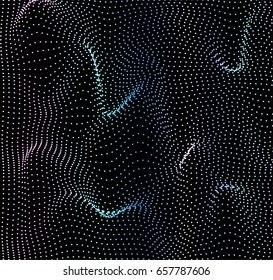 Glitched background from holographic particles.