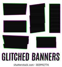 Glitched banners
Set of six glitched banners of different shapes
