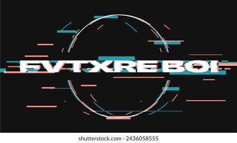 Glitched Bold Future Boy Typography in Futuristic Hip Hop Slang, Black Background