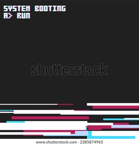 Glitched Bottom Lines with Pixel Prompt Text backgorund