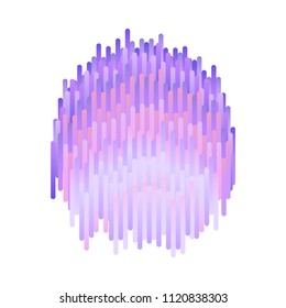 Glitched colorful vertical abstract stripes and shapes - digital signal error effect isolated on white background. Vector illustration of modern design graphic element.