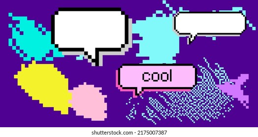 Glitched computer screen with pixel mosaic. Webkitsch and webpunk style vector illustration.