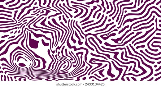 Glitched distorted abstract monochrome geometric background with curved lines, optical art style pattern. 