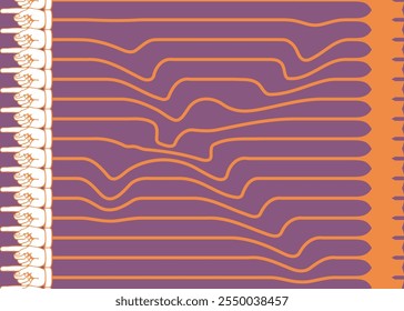 Glitched and distorted neon laser grid. Abstract futuristic background