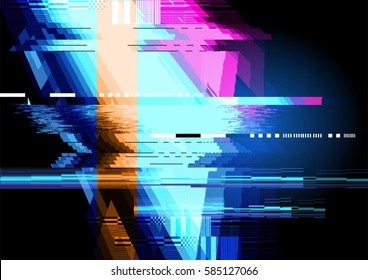 Glitched and distorted texture pattern background. Vector illustration