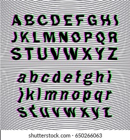 Glitched distorted vector typeface.