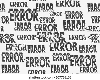 Glitched error message art typographic pattern. Glitchy words for your creative designs