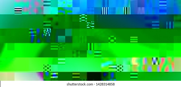 Glitched fluid shapes. Abstract glitch background. Cyberpunk concept. Colorful techno backdrop with aesthetics of vaporwave style of 80's. The image format is suitable for printing on a mug.