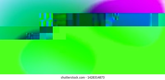 Glitched fluid shapes. Abstract glitch background. Cyberpunk concept. Colorful techno backdrop with aesthetics of vaporwave style of 80's. The image format is suitable for printing on a mug.
