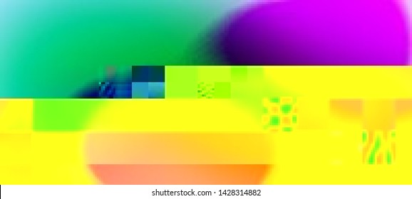 Glitched fluid shapes. Abstract glitch background. Cyberpunk concept. Colorful techno backdrop with aesthetics of vaporwave style of 80's. The image format is suitable for printing on a mug.