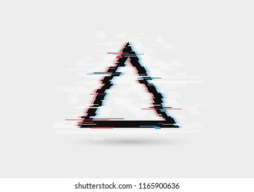 Glitched frame. Abstract noise shape, error signal, television technical problem. Vector illustration.