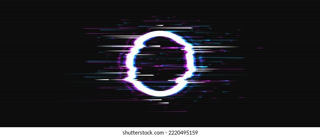 Glitched frame. Abstract noise shape, error signal, television technical problem. Vector illustration.