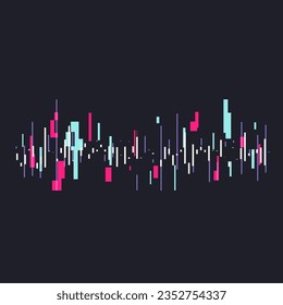 Glitched Futuristic Digital Pulse Wave, Black Background