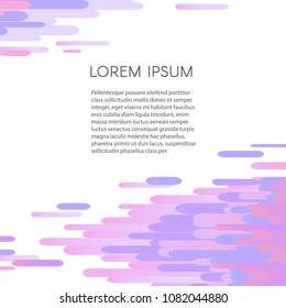 Glitched geometric ultraviolet pixel mosaic on white background with copy space - vector illustration of modern signal error design effect with abstract shapes.