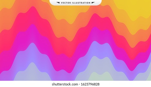 Glitched gradient structure. Abstract waveform background. 3d technology style. Vector illustration with sound waves.