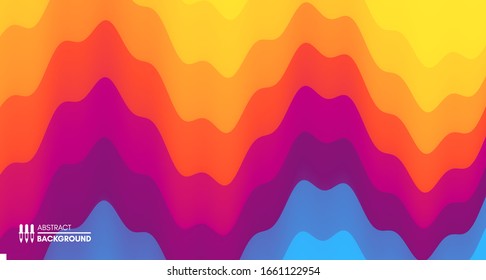 Glitched gradient structure. Abstract waveform background. 3d technology style. Vector illustration with sound waves.