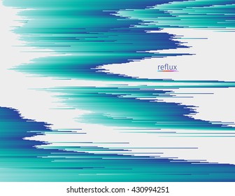 Glitched linear gradient structure. Random digital signal error. Flowing colorful shapes. Modern abstract background. Element of design for a poster, cover, invitation, business card, postcard or web.