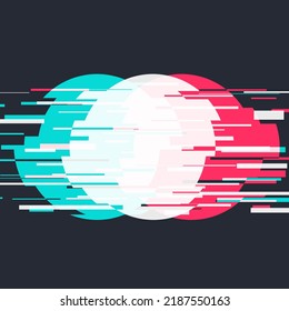 Glitched Neon Shifted Circle artwork, on dark grey background 