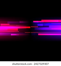 Glitched Pink and Purple Speed Lines, Dark Neon Background
