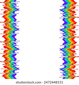 Glitched Pride Regenbogen Flaggenlinien Vorlage, weißer Hintergrund