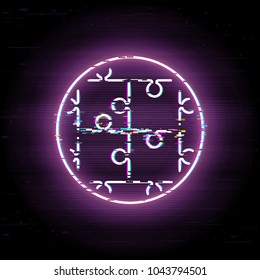 Glitched puzzle. Team building.