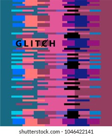 Glitched television screen with noise and distorted lines.