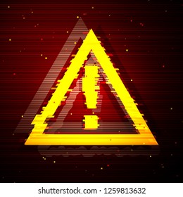 Glitched Triangle Attention Symbol Design