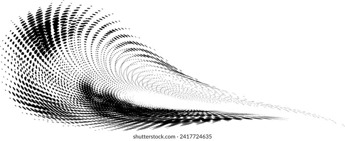 Ein glänzender Halfton, der mit knusprigen Radialen dottiert wurde und nach rechts abflacht. Platz zum Kopieren von Text. Für Logos, Marken, Embleme. Vektorgrafik. 